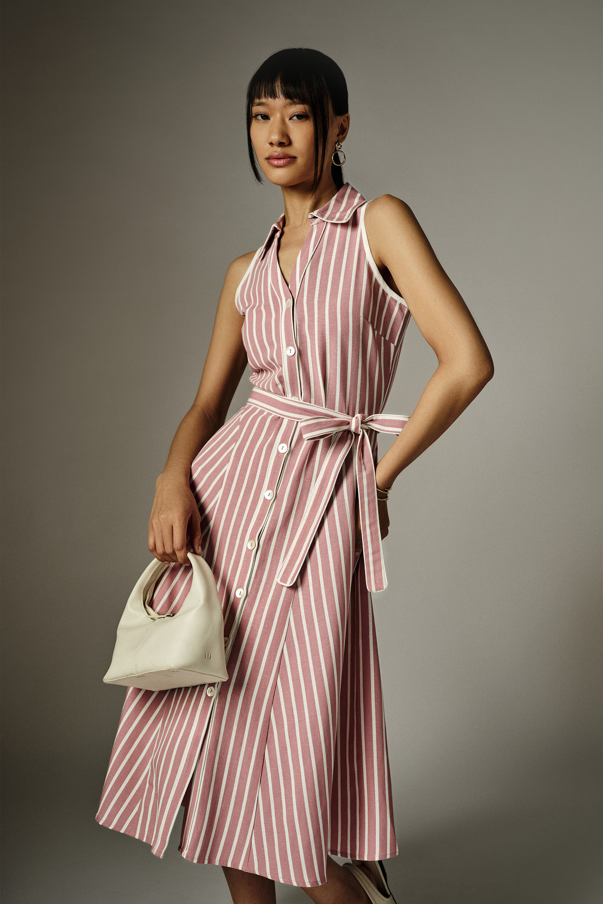 Cadie Pink Midi Dress, Pink, image 1